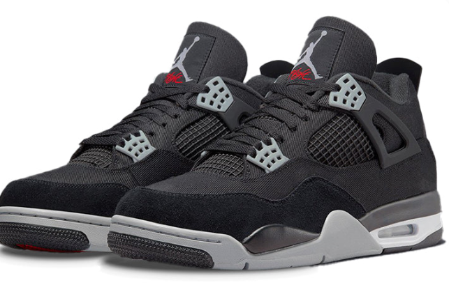 Air Jordan 4 Retro SE 'Black Canvas' (2022) DH7138-006 – Black / Light Steel Grey / Fire Red