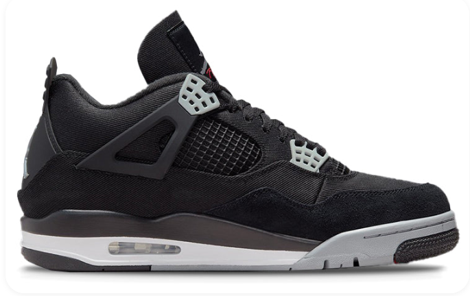 Air Jordan 4 Retro SE 'Black Canvas' (2022) DH7138-006 – Black / Light Steel Grey / Fire Red