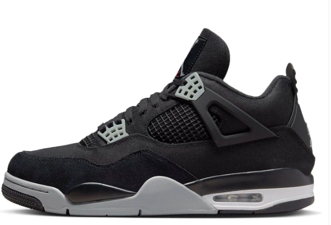 Air Jordan 4 Retro SE 'Black Canvas' (2022) DH7138-006 – Black / Light Steel Grey / Fire Red