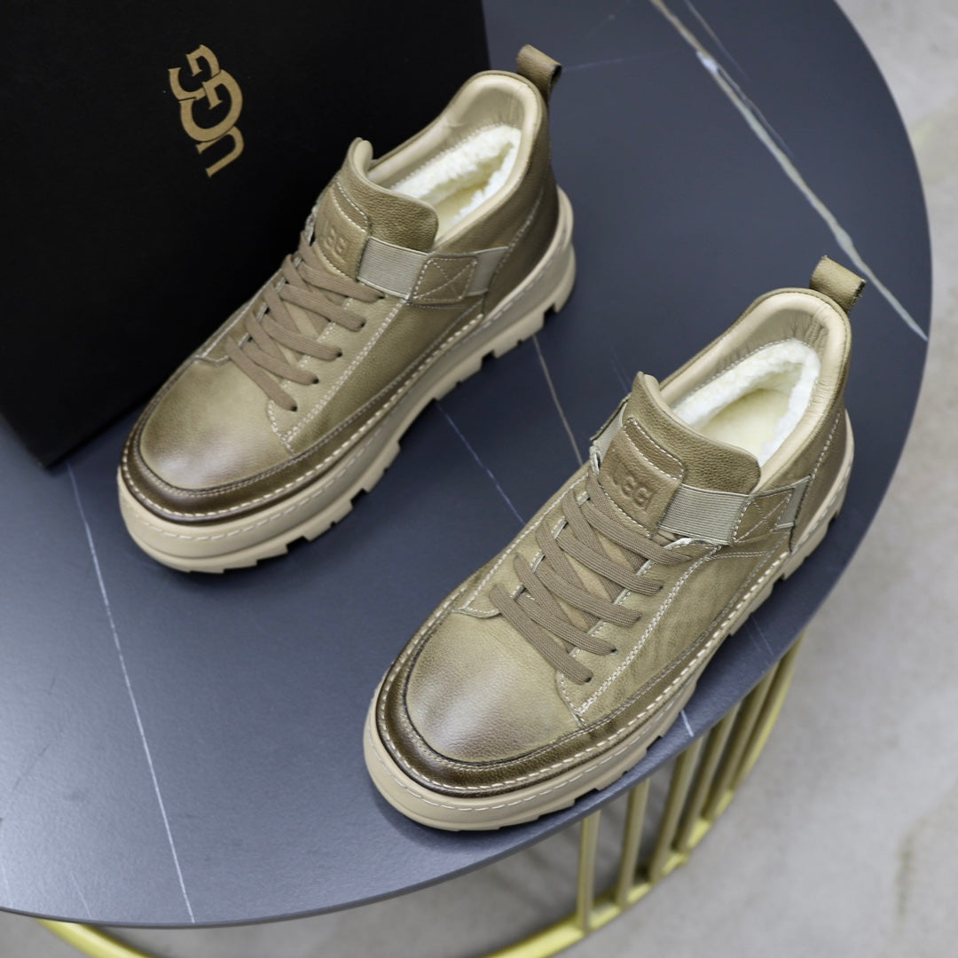 UGG High-Top Sneaker – Olive Green Chunky Sole
