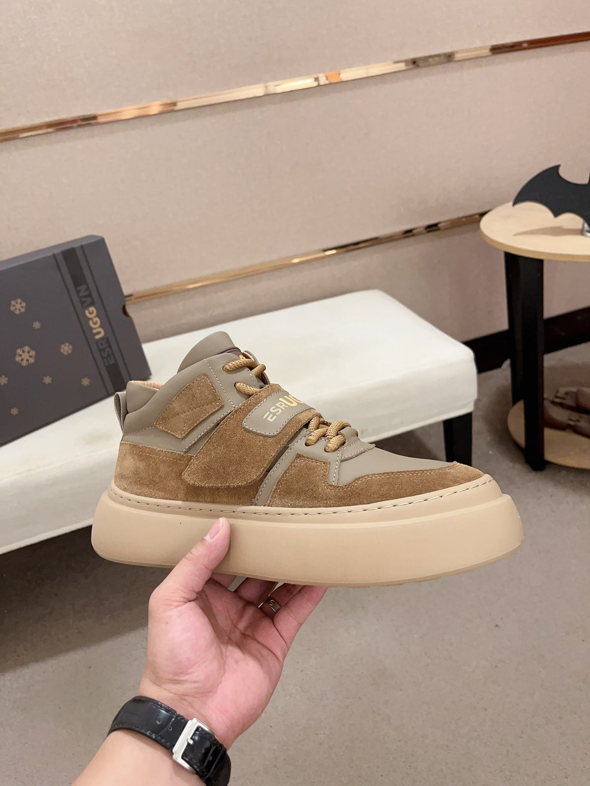UGG Platform Mid-Top Sneaker – Sand Suede
