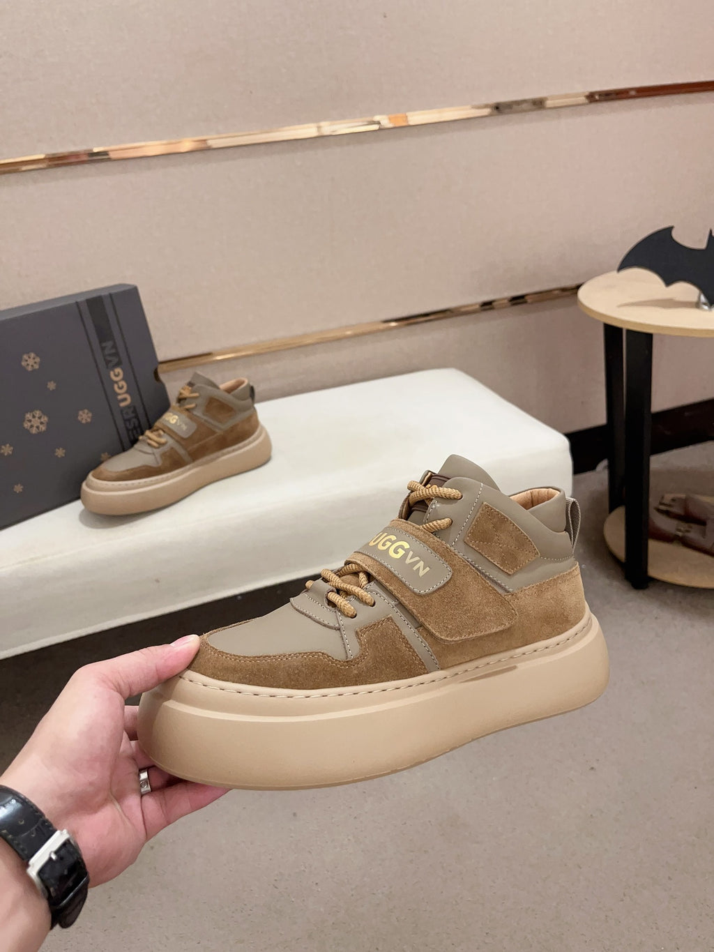 UGG Platform Mid-Top Sneaker – Sand Suede