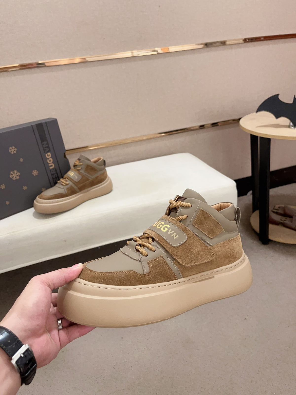 UGG Platform Mid-Top Sneaker – Sand Suede