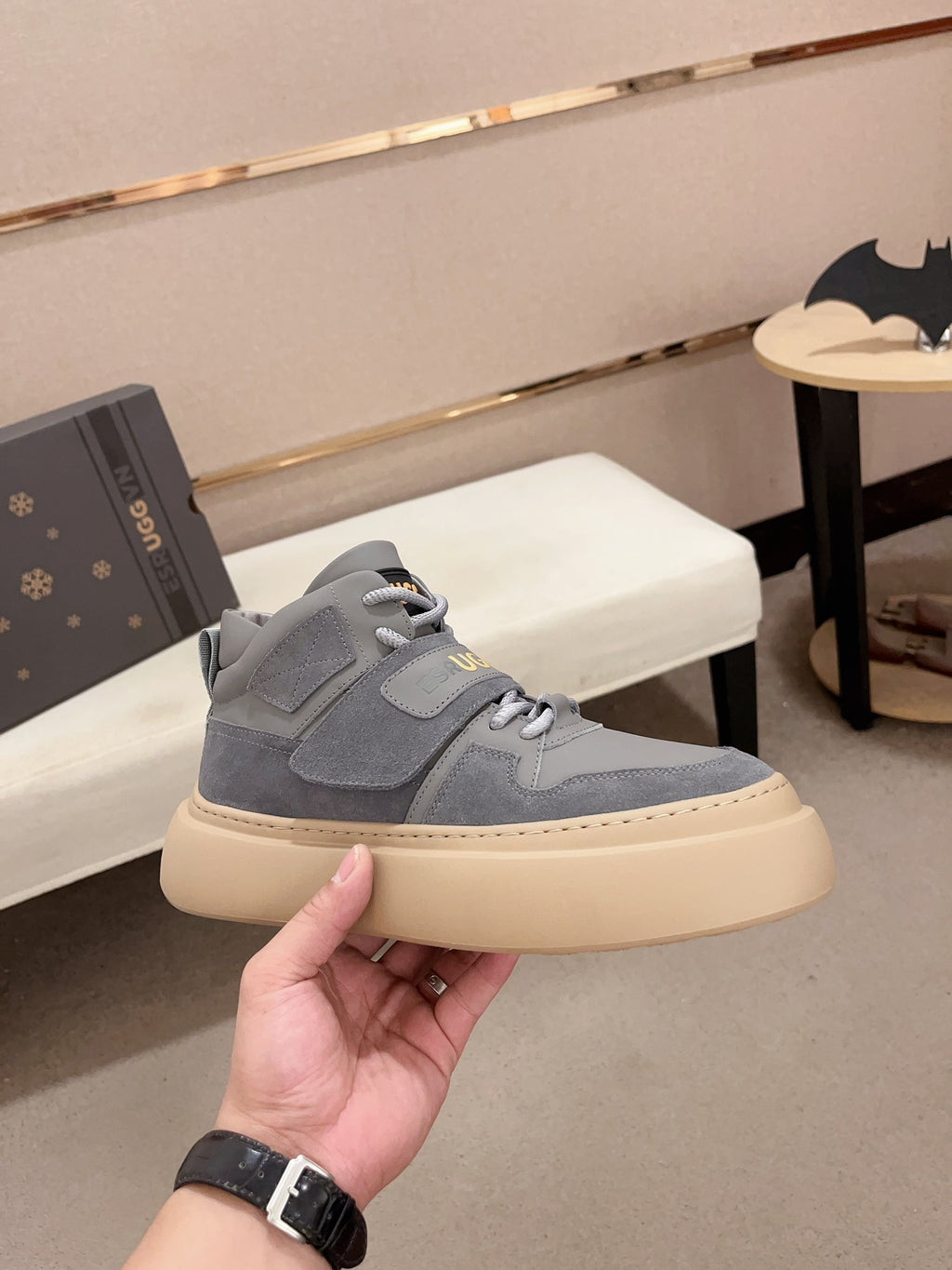 UGG Platform Mid-Top Sneaker – Slate Blue Suede