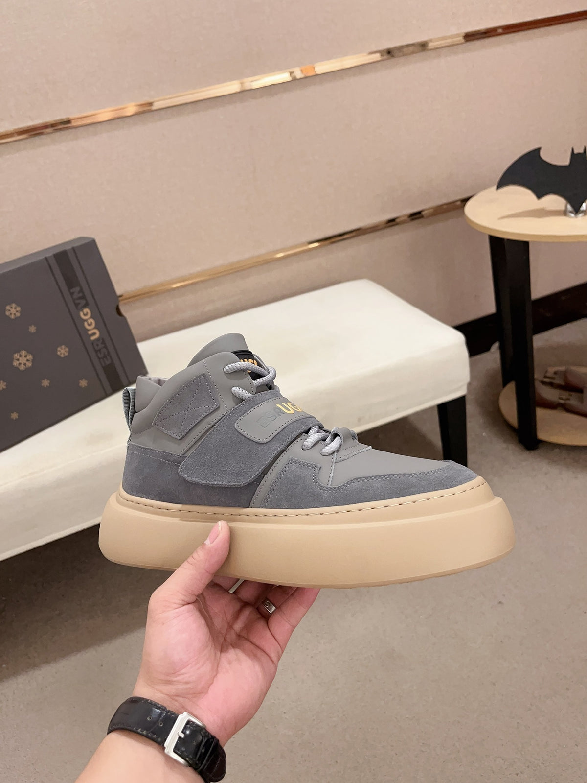 UGG Platform Mid-Top Sneaker – Slate Blue Suede