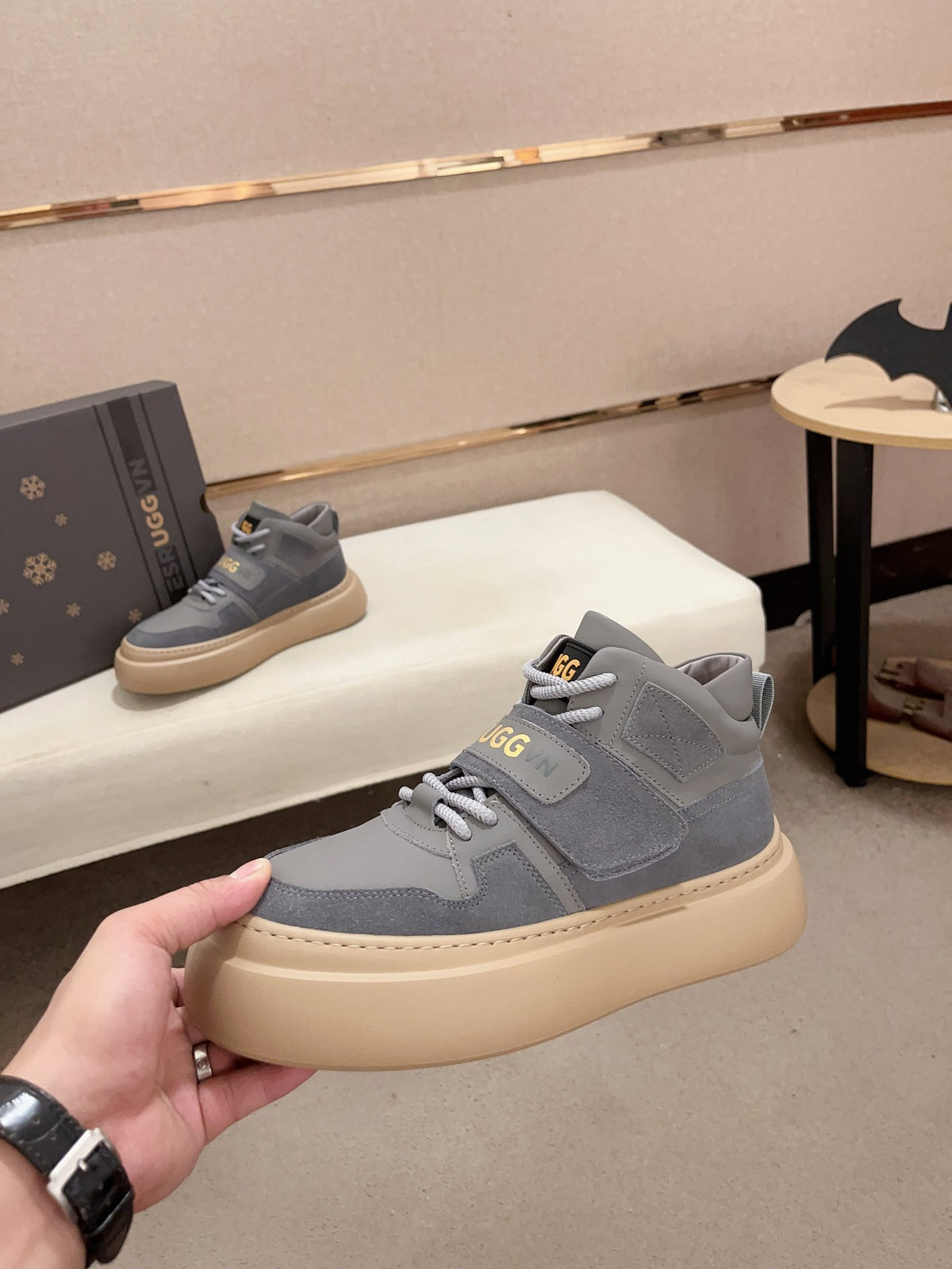 UGG Platform Mid-Top Sneaker – Slate Blue Suede