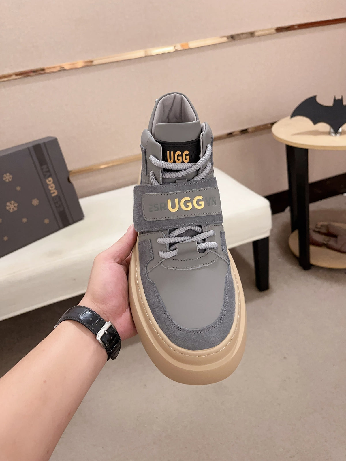 UGG Platform Mid-Top Sneaker – Slate Blue Suede