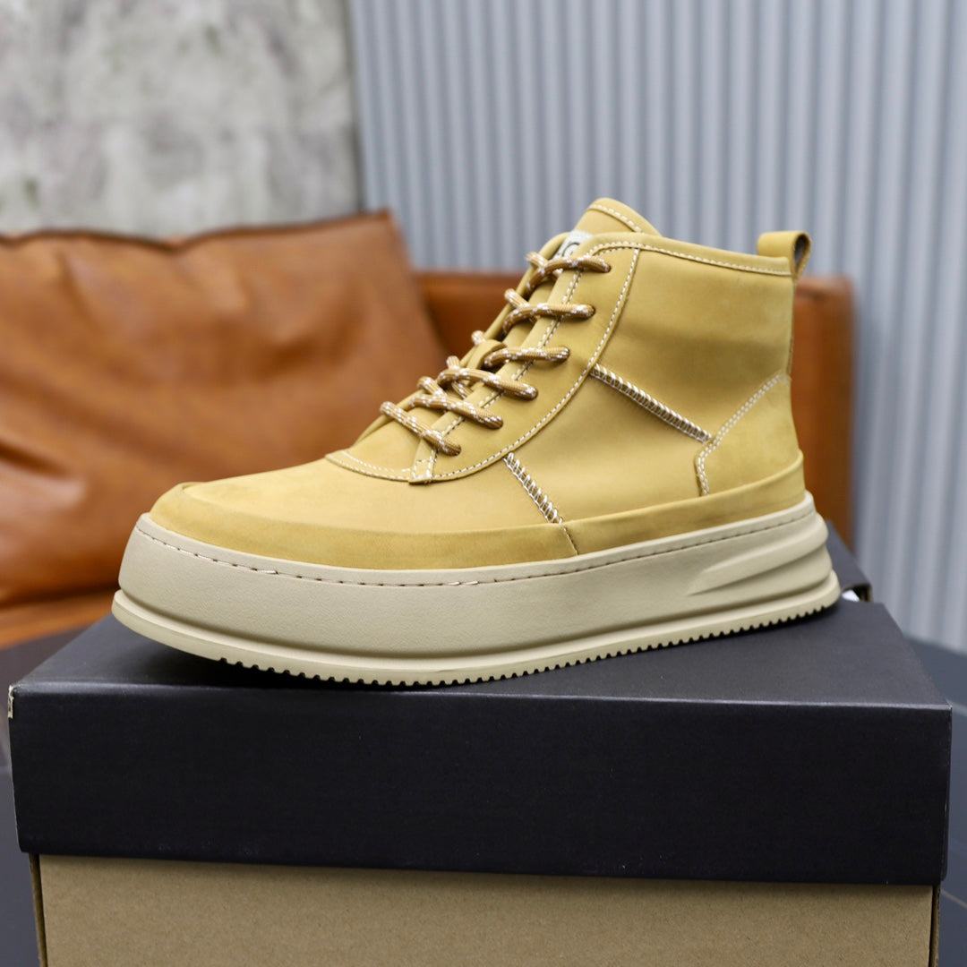 UGG Men's High-Top Sneaker – Butter Yellow | Gold Laces | Fleece-Lined