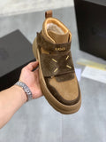 UGG Mid-Top Sneaker – Dark Brown & Tan Suede | Gold Hardware & Shearling Lining | Sizes 39–44