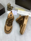 UGG Mid-Top Sneaker – Chocolate Brown & Camel Suede | Gold Hardware & Shearling Lining | Sizes 39–44