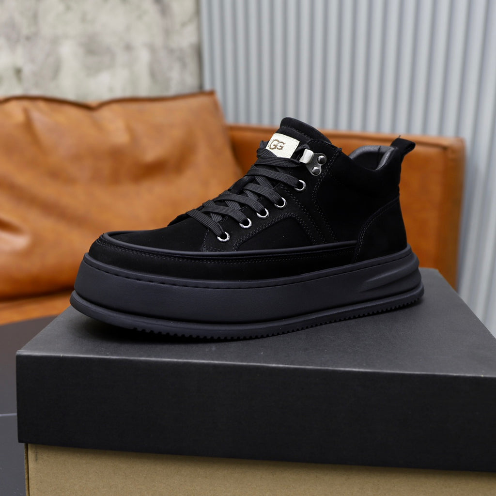 UGG High-Top Platform Sneaker – Black Suede | Silver Hardware