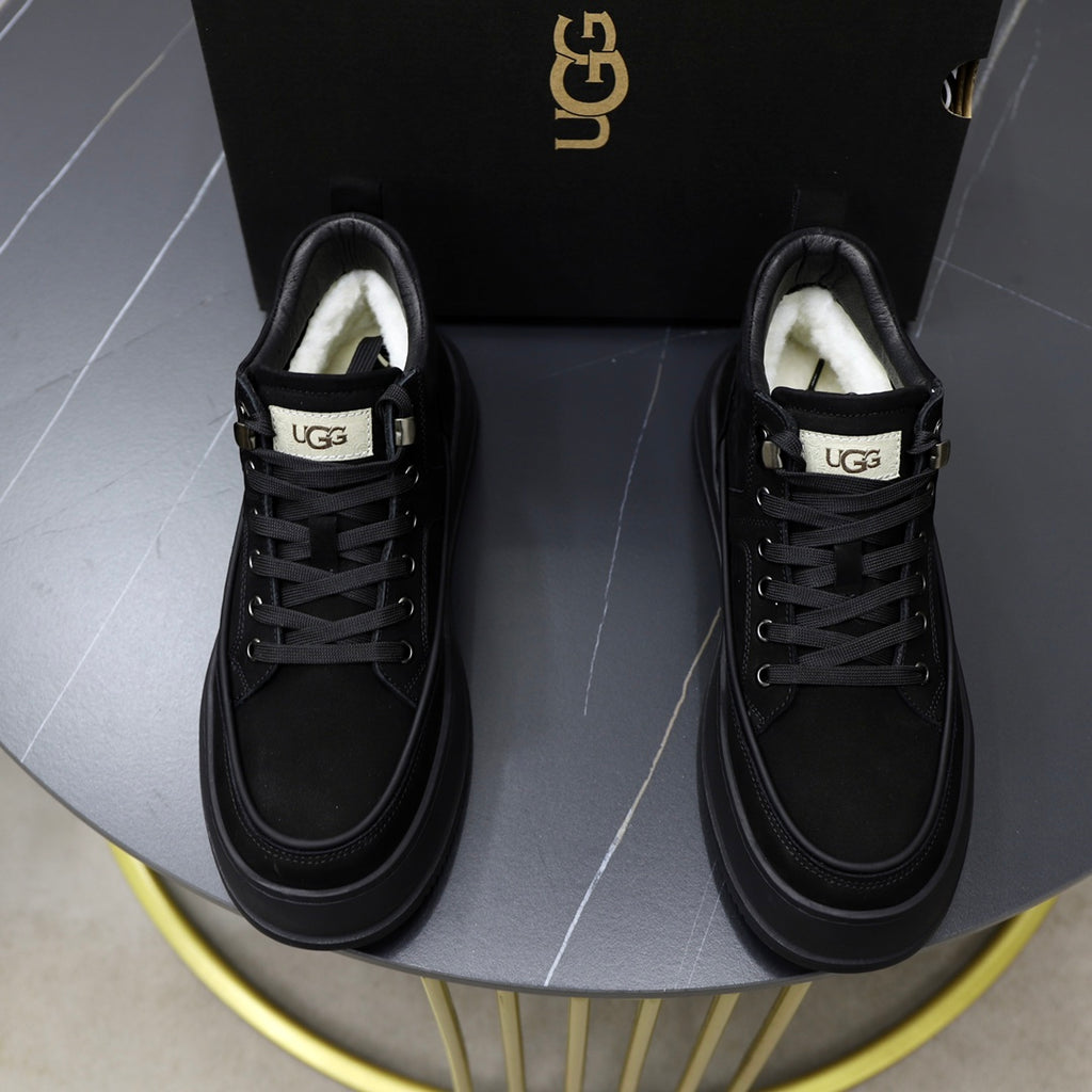 UGG High-Top Platform Sneaker – Black Suede | Silver Hardware