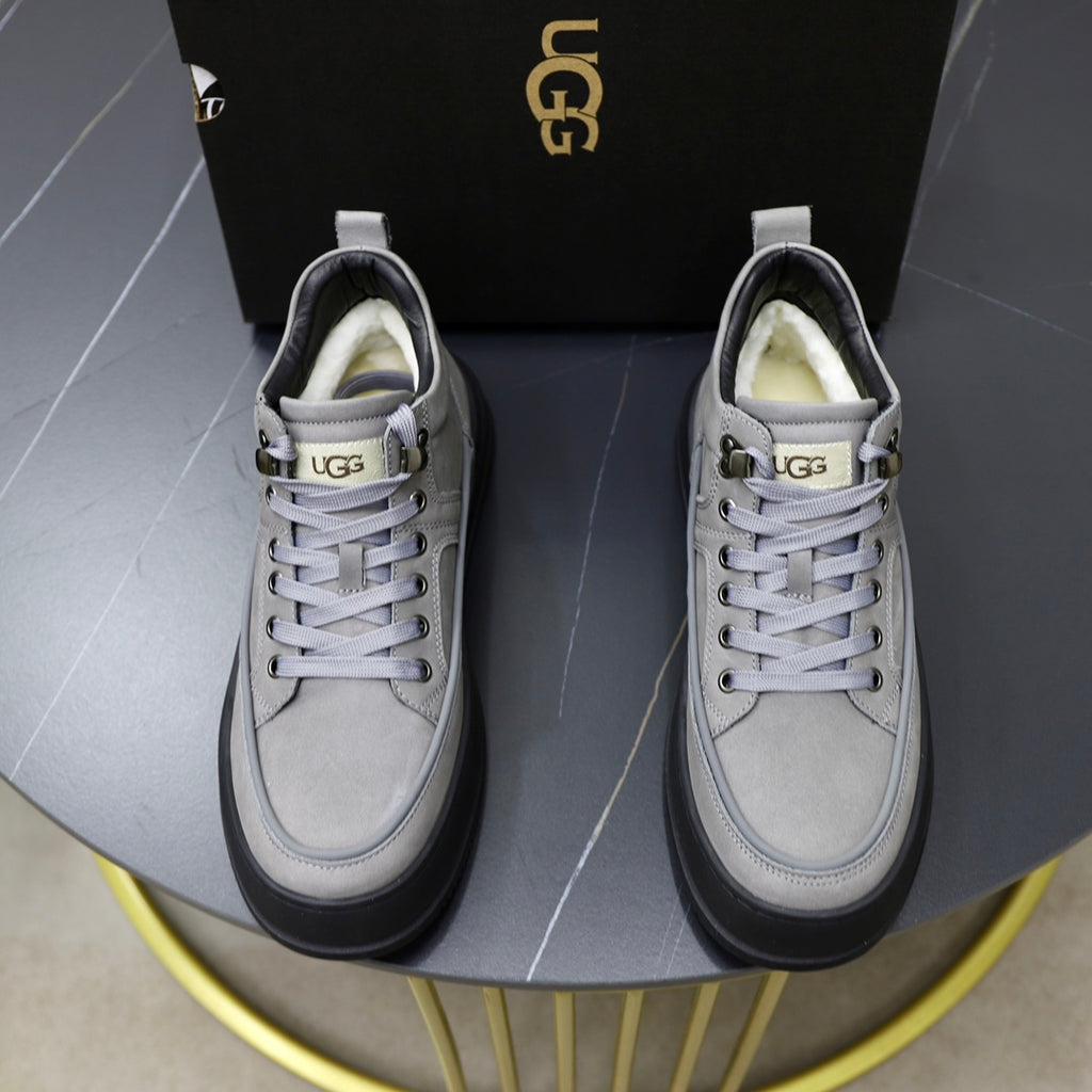 UGG High-Top Sneaker – Glacier Grey | Shearling Collar & Black Sole
