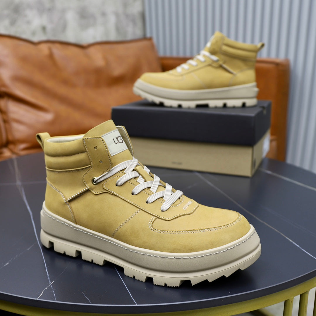 UGG High-Top Sneaker – Citron Yellow-Green | Cream Lug Sole