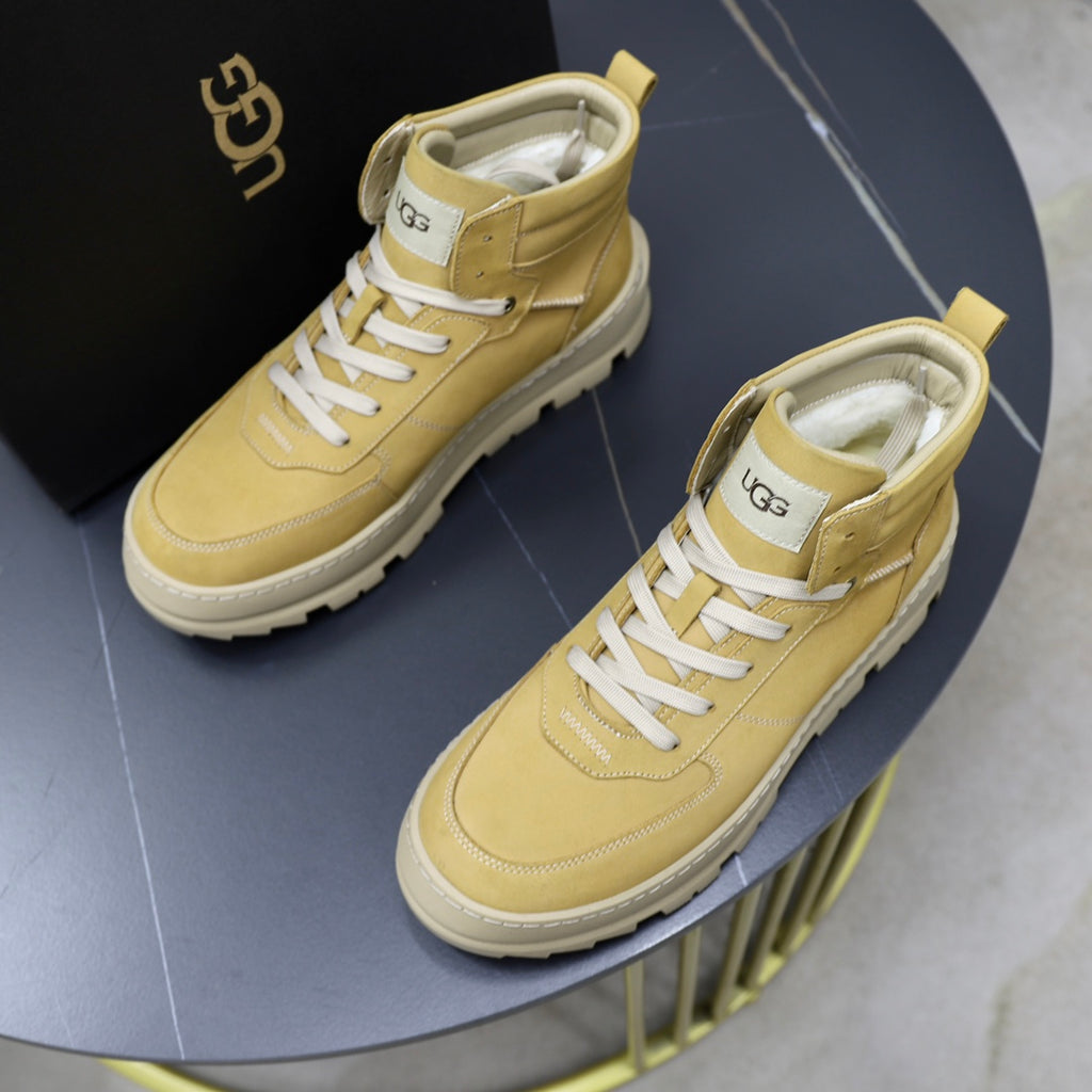 UGG High-Top Sneaker – Citron Yellow-Green | Cream Lug Sole