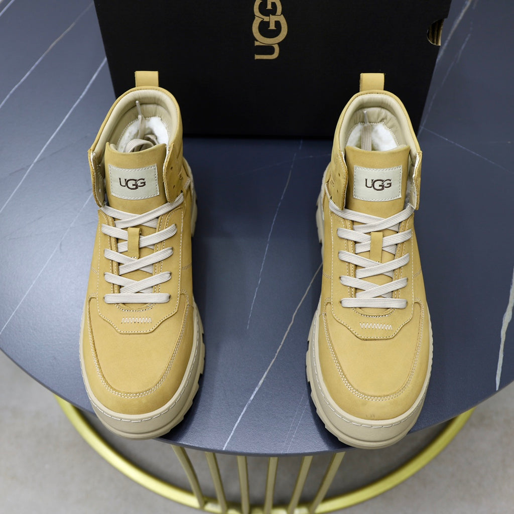 UGG High-Top Sneaker – Citron Yellow-Green | Cream Lug Sole