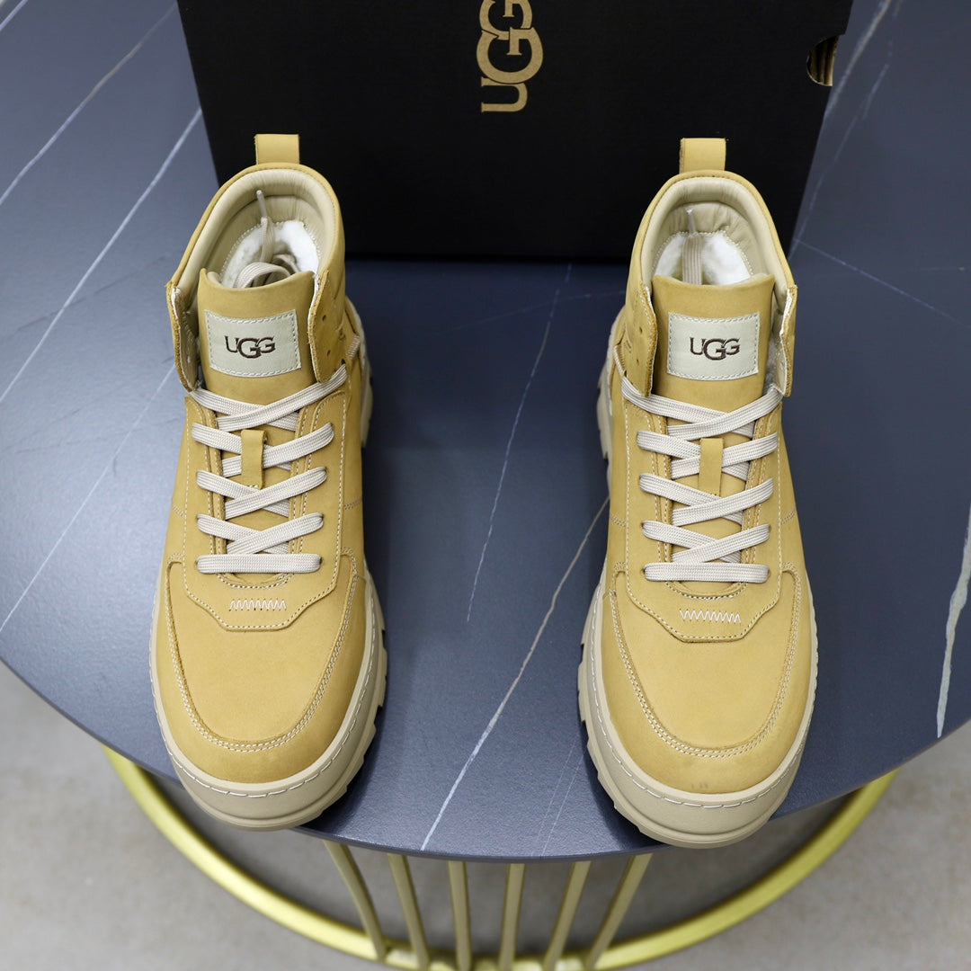 UGG High-Top Sneaker – Citron Yellow-Green | Cream Lug Sole