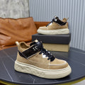 UGG Mid-Top Sneaker – Camel Suede | Croc-Embossed Collar & Gold Trim