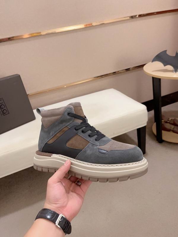 UGG Men's High-Top Sneaker – Blue Grey & Tan Colorblock | Suede & Leather | Chunky Platform Sole