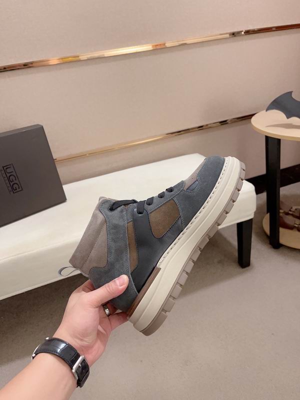 UGG Men's High-Top Sneaker – Blue Grey & Tan Colorblock | Suede & Leather | Chunky Platform Sole
