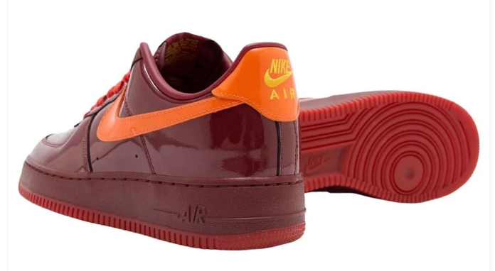 Nike Air Force 1 Low '07 LV8 'Team Red / Orange' Patent Leather Sneakers