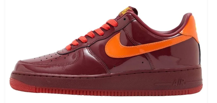 Nike Air Force 1 Low '07 LV8 'Team Red / Orange' Patent Leather Sneakers