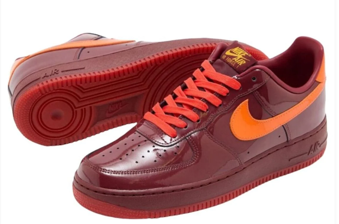 Nike Air Force 1 Low '07 LV8 'Team Red / Orange' Patent Leather Sneakers