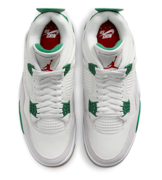 Air Jordan 4 Retro SB 'Pine Green' DR5415-103 – White / Pine Green / Neutral Grey